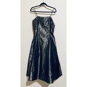 Jessica McClintock Gunnie Sax Dress Womens 11 Gray Taffeta Bows Tulle Petticoat